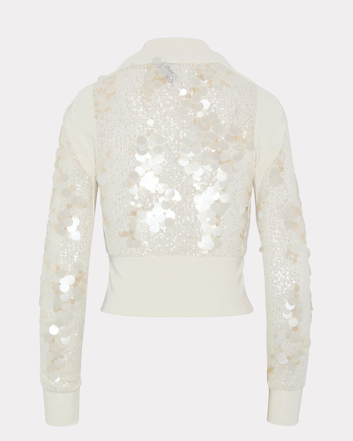 SEQUIN ZIPPED LONGSLEEVE IVORY