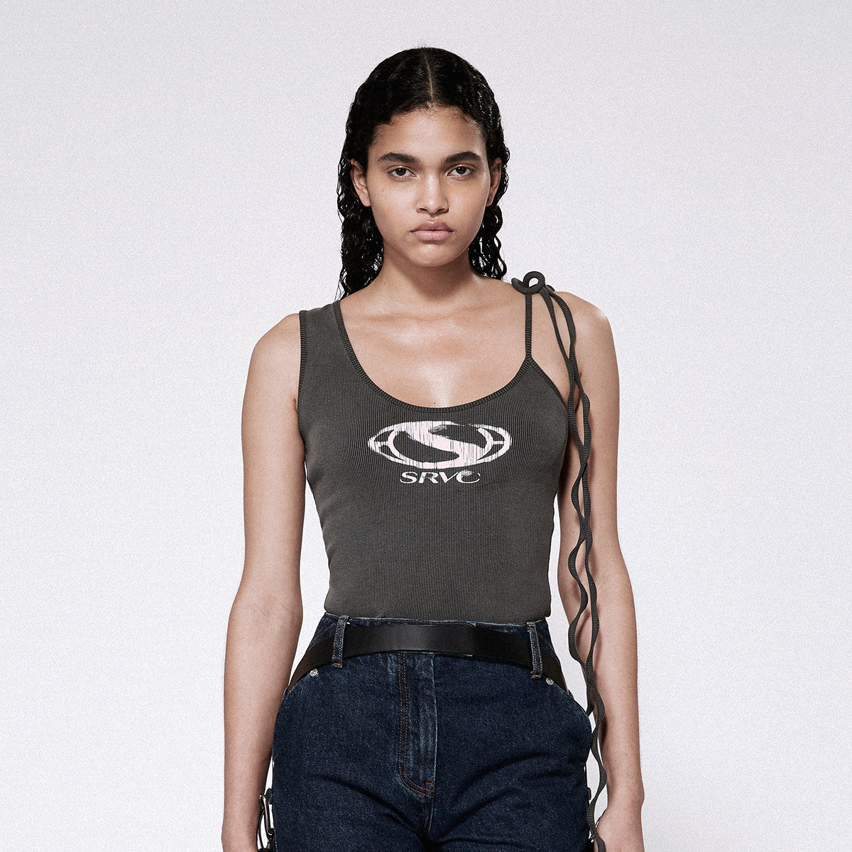 SRVC - WAHSED BLACK RIB TANK