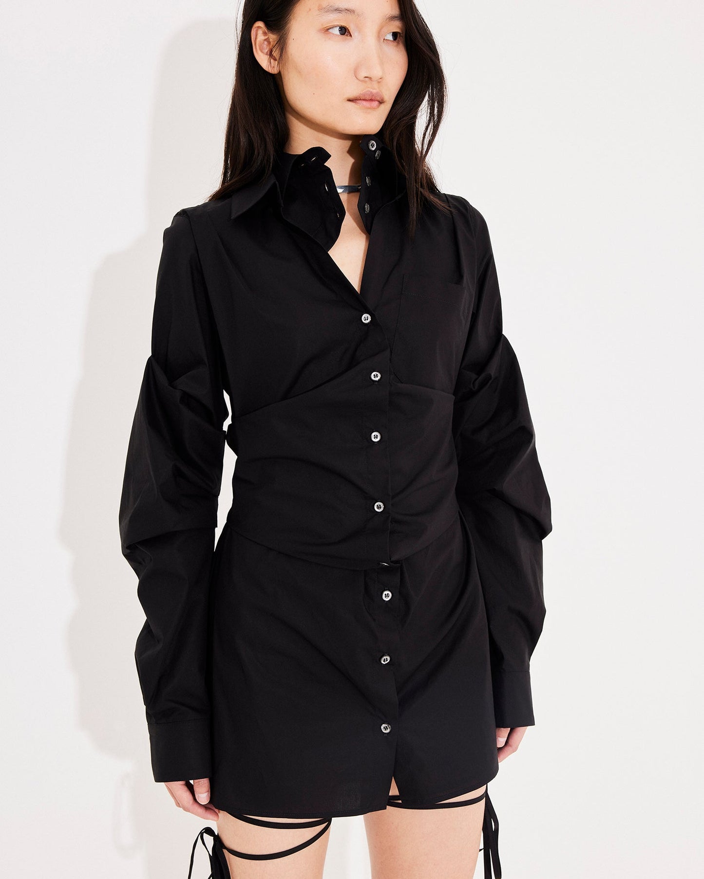 BREAKFAST SHIRT DRESS BLACK