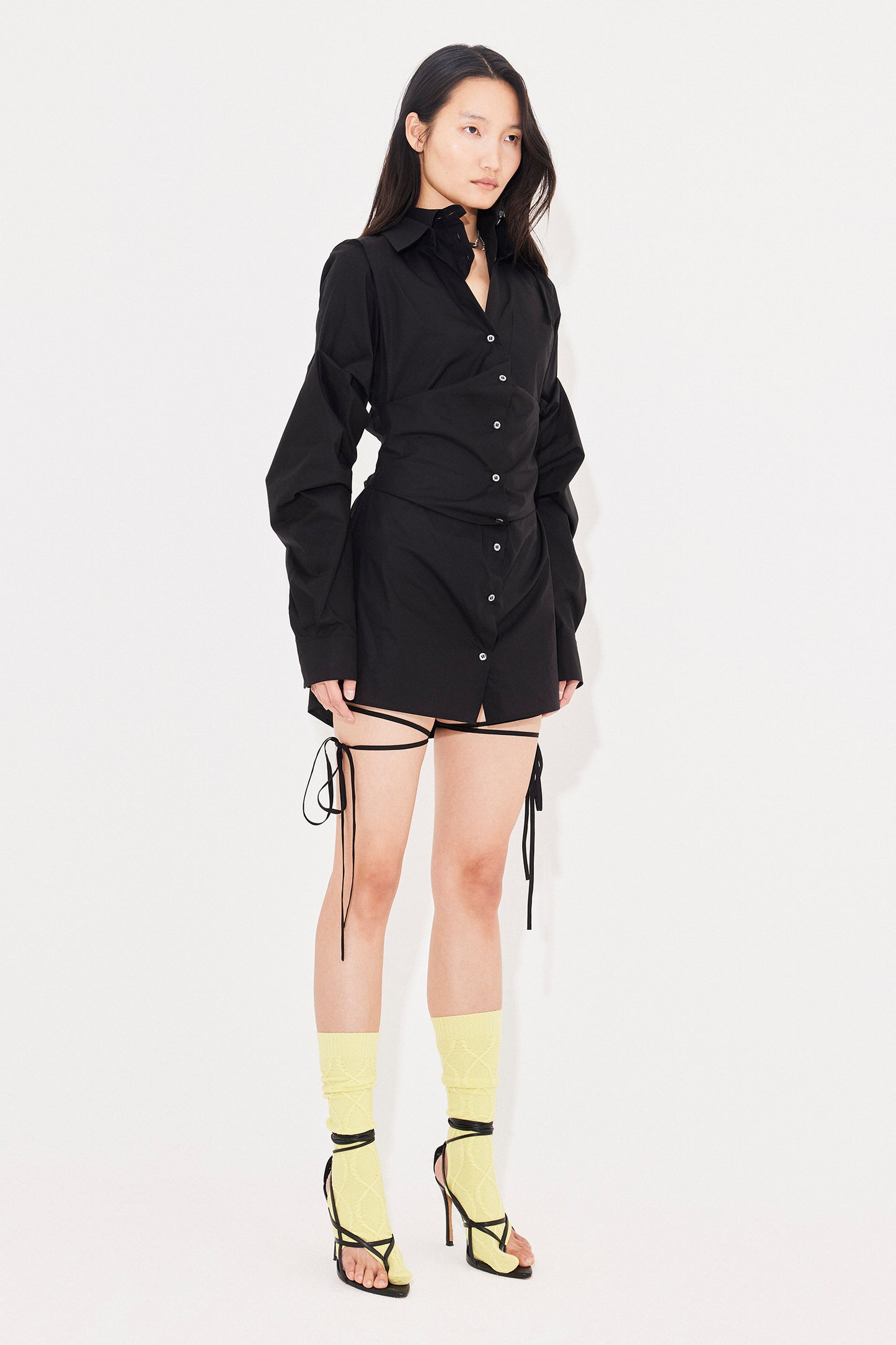 BREAKFAST SHIRT DRESS BLACK