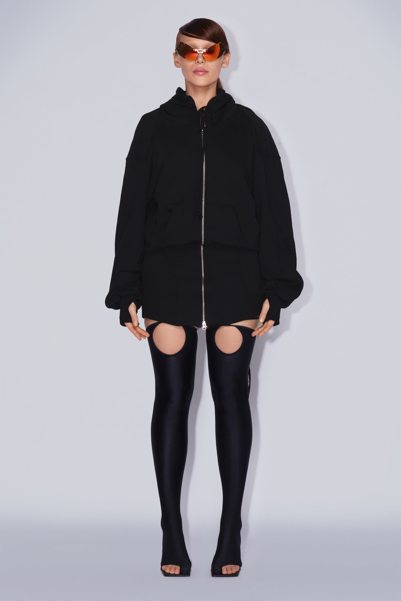 SERVICE HOODIE DRESS BLACK