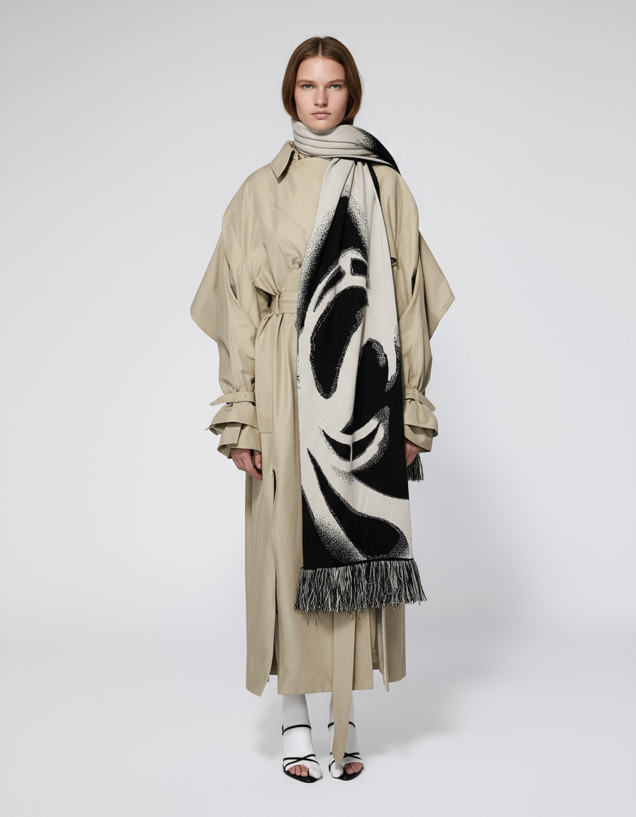 SRVC HOODED SCARF BLACK