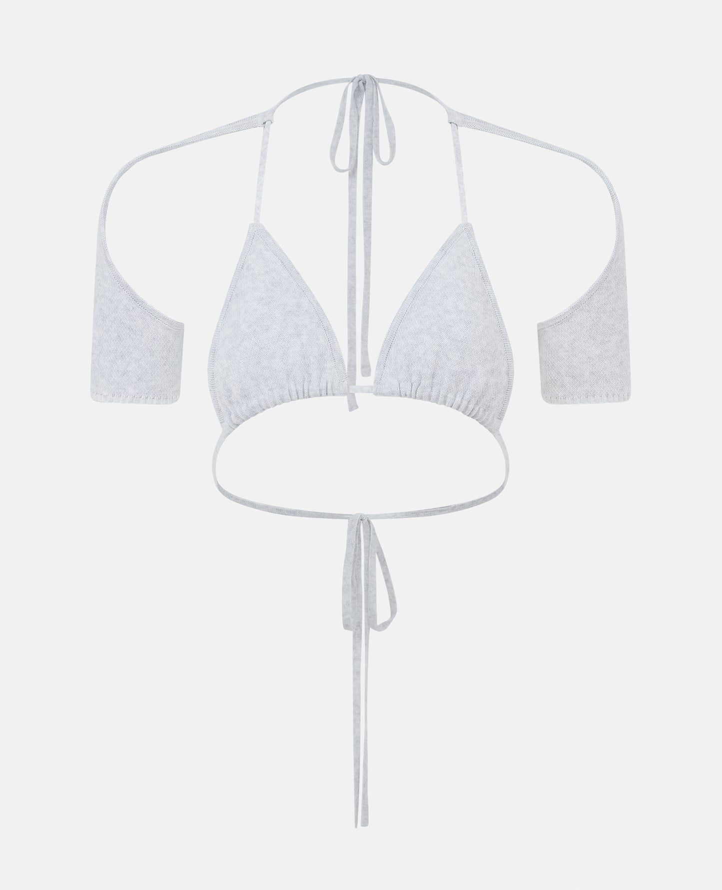 KNIT BIKINI TOP GREY