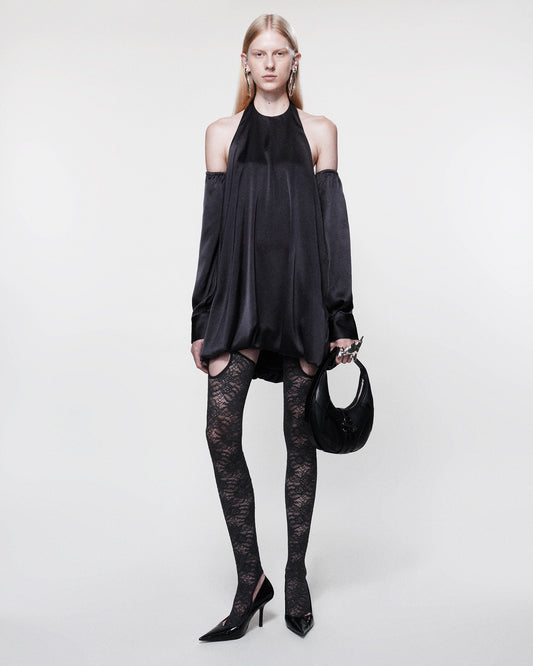 PUFFBALL DRESS ANTHRACITE
