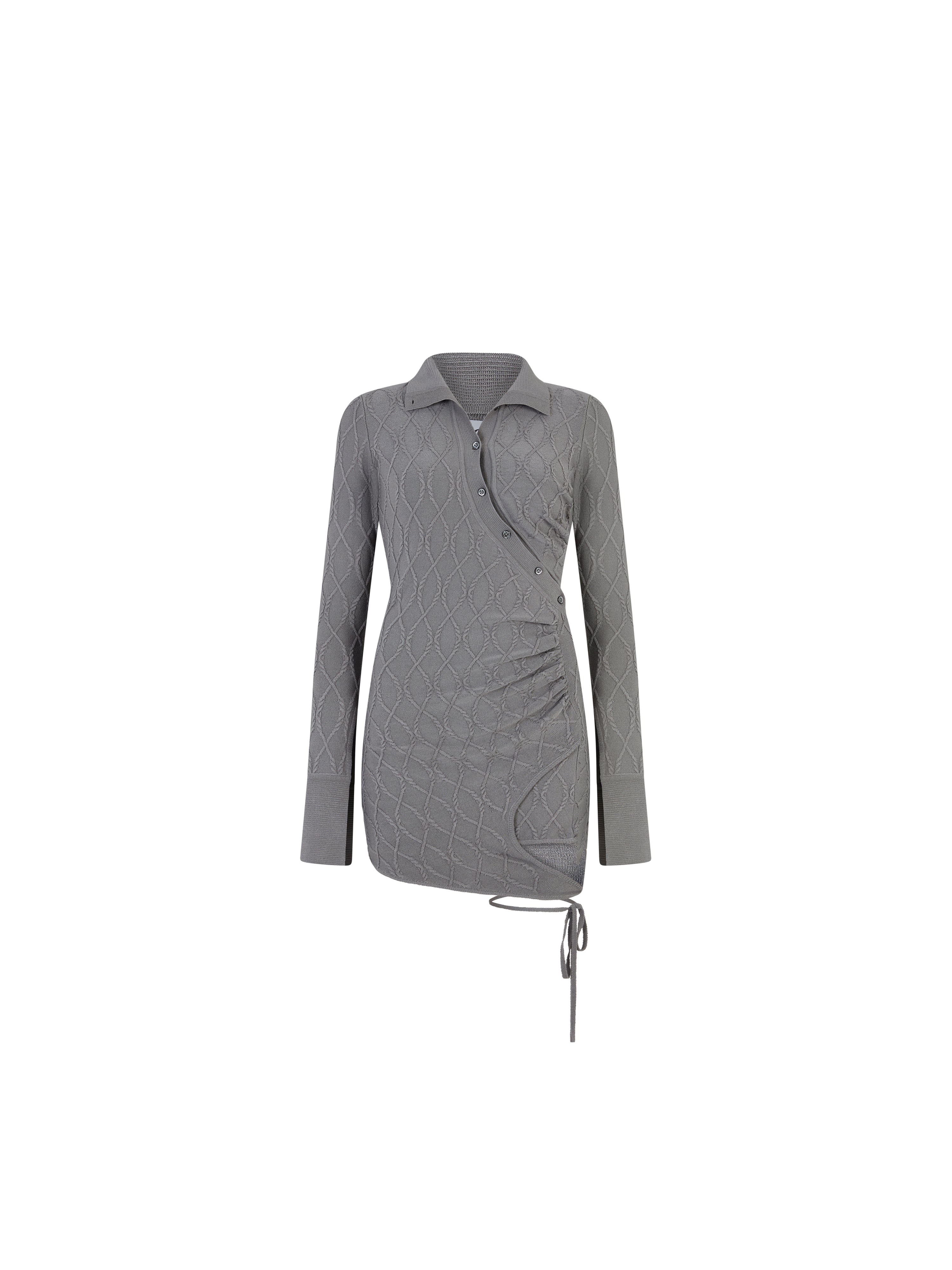 ★GLOWNY★HERITAGE POLO DRESS (MELANGE GRAY)★正規品/送料込 1230_bdb3632138-2231-066-940-