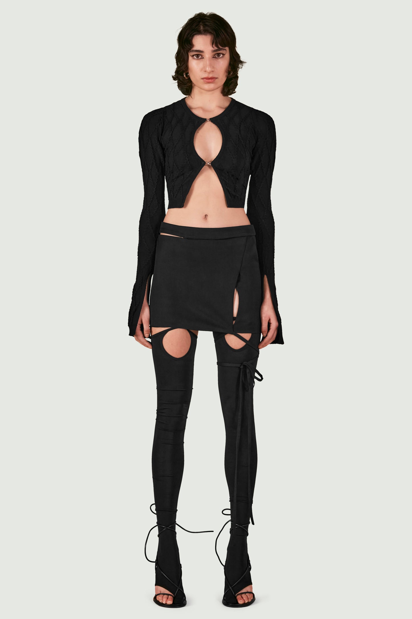 TIED TAILORED MINI SKIRT