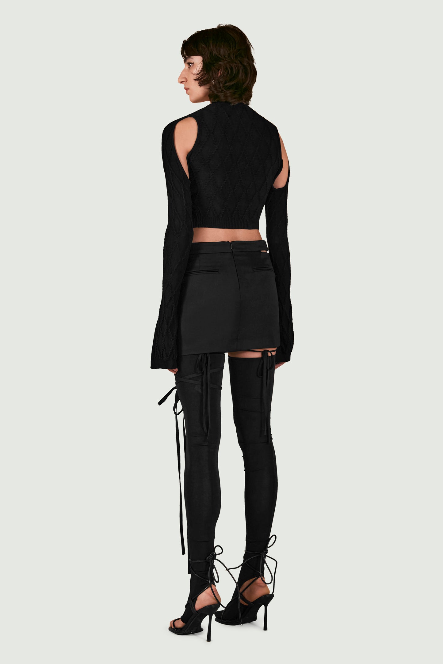 TIED TAILORED MINI SKIRT